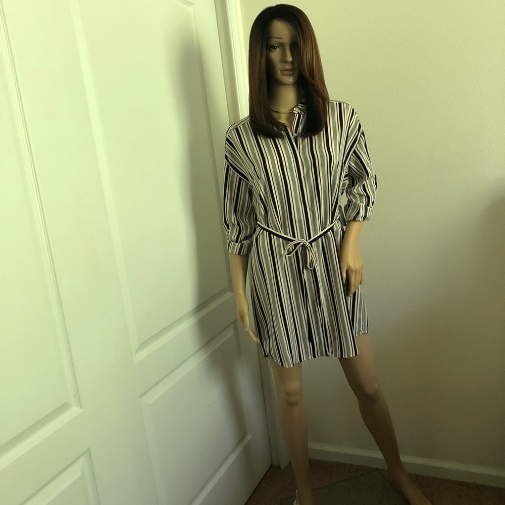Express Long- sleeved striped dress size Petite M